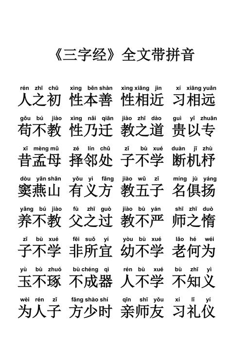 三字经全文朗读儿童版完整版(三字经全文儿童版注音)