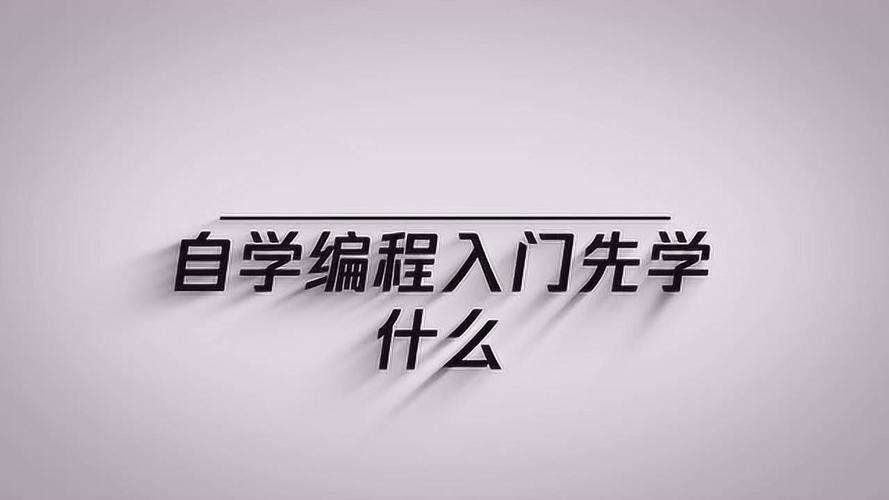 自学编程入门先学什么