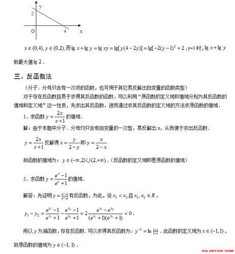 求函数值域的方法和例题(求函数值域技巧与例题)