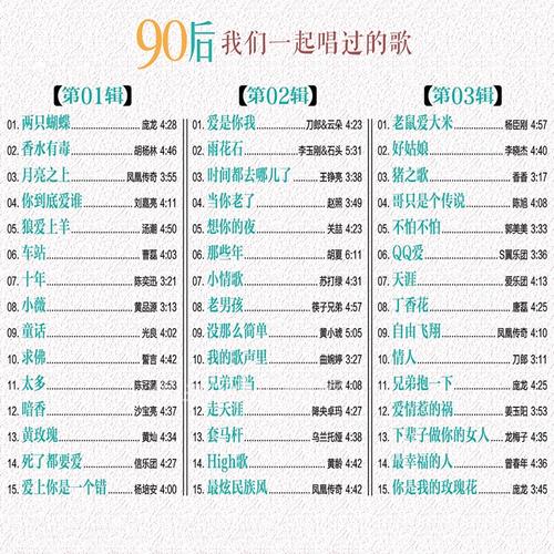 90后听的歌曲(90后回忆杀歌曲大合集)